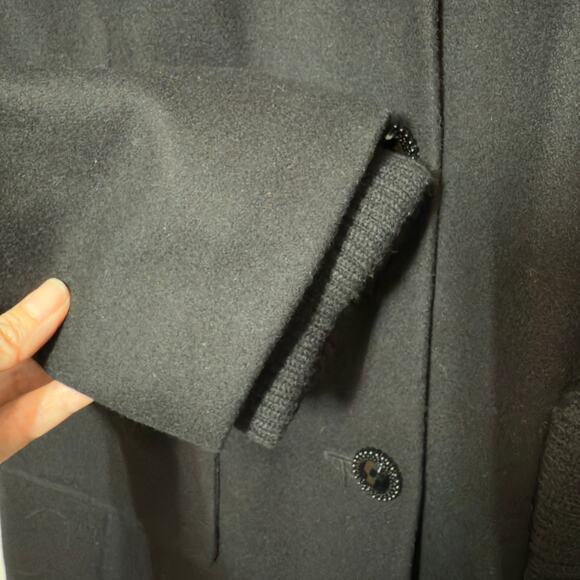 Betsey Johnson Women's Wool Blend Pea Coat Bow Y2K Gothcore Pin Up Rockabilly - Picture 6 of 6